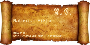Matheisz Viktor névjegykártya