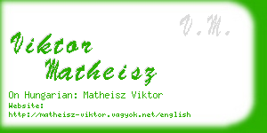 viktor matheisz business card